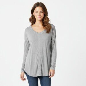 FREE PEOPLE One Teaspoon Soho Fine Wool Grandpa Top Long Sleeves Gray Marle XS